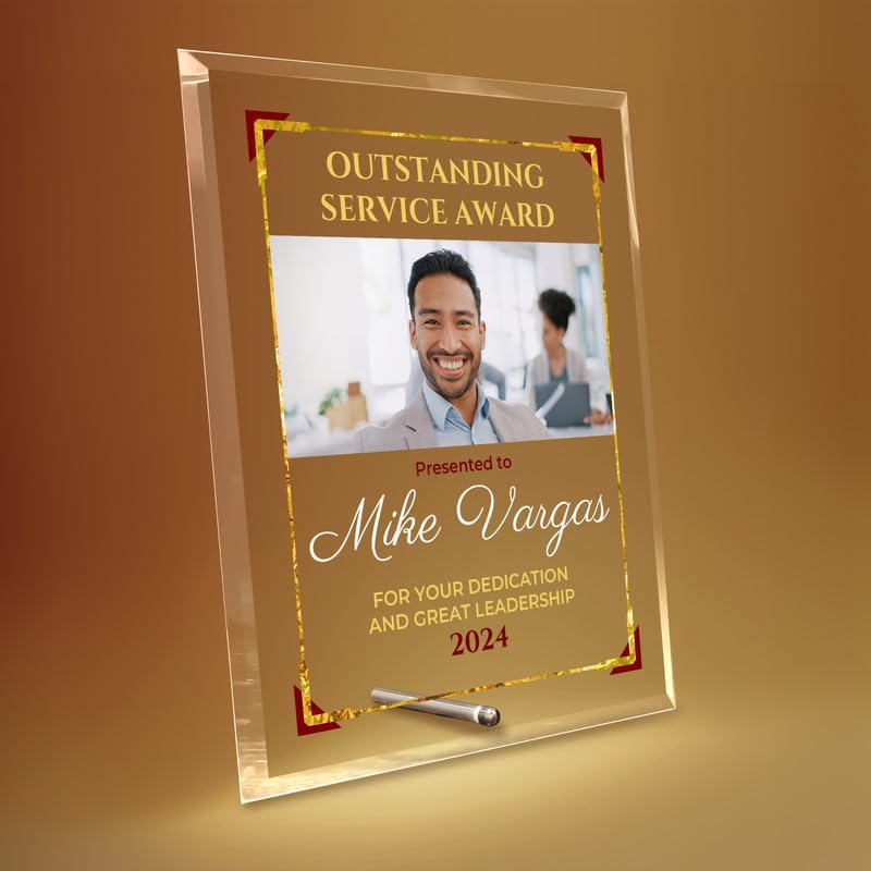 Basic Fundamentals 8"x10" Personalized Glass Plaque for Awards and Trophies, Custom Award Plaque for Employee of the Month, Retirement, Leadership and Appreciation Gifts (Design 2) - Image 1